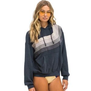 Aviator Nation Wave Stripe Hoodie Excellent Condition